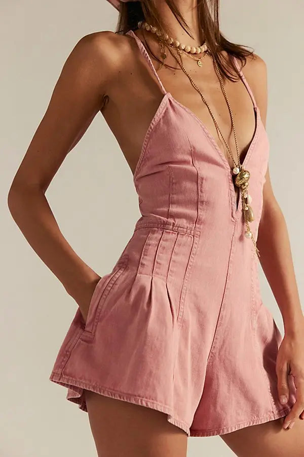 DAZED | DENIM ROMPER