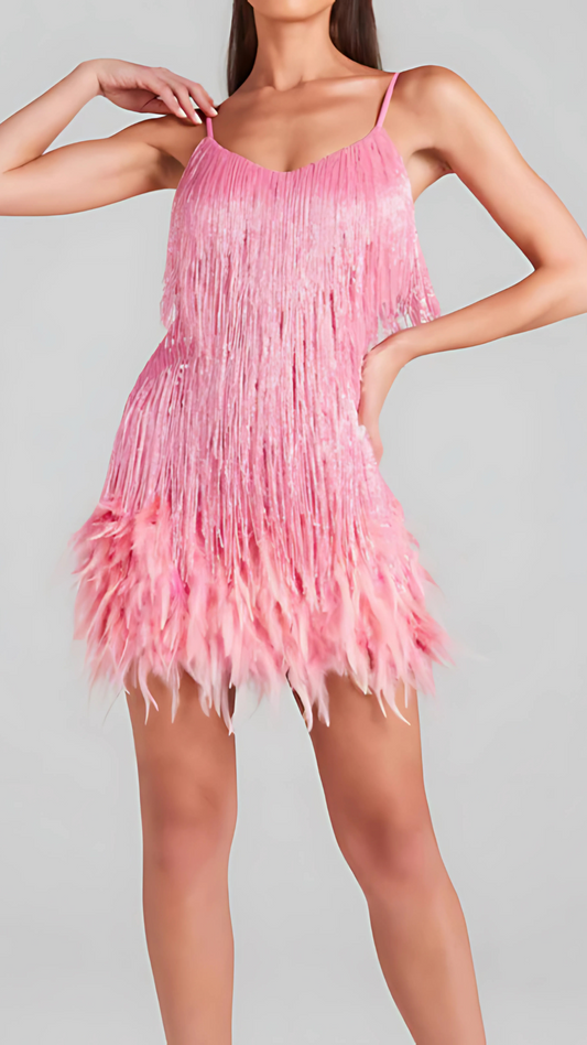 ALYSA | FRINGED MINI DRESS