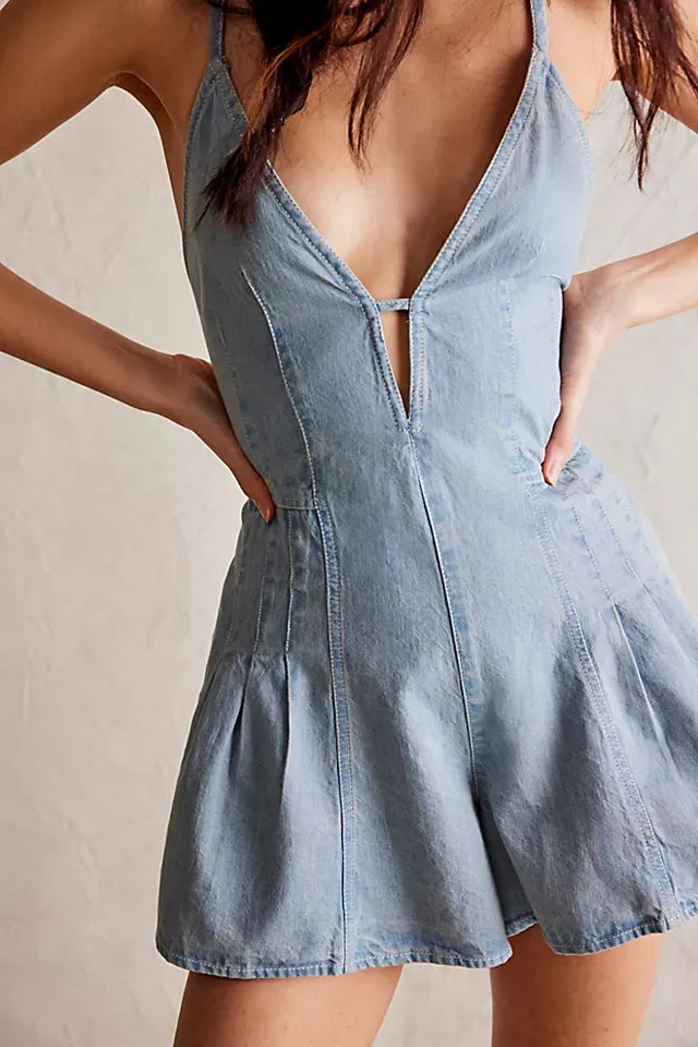 DAZED | DENIM ROMPER